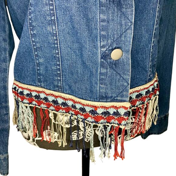 100% Cotton Vintage Boho Western Jean Jacket - Picture 2 of 5